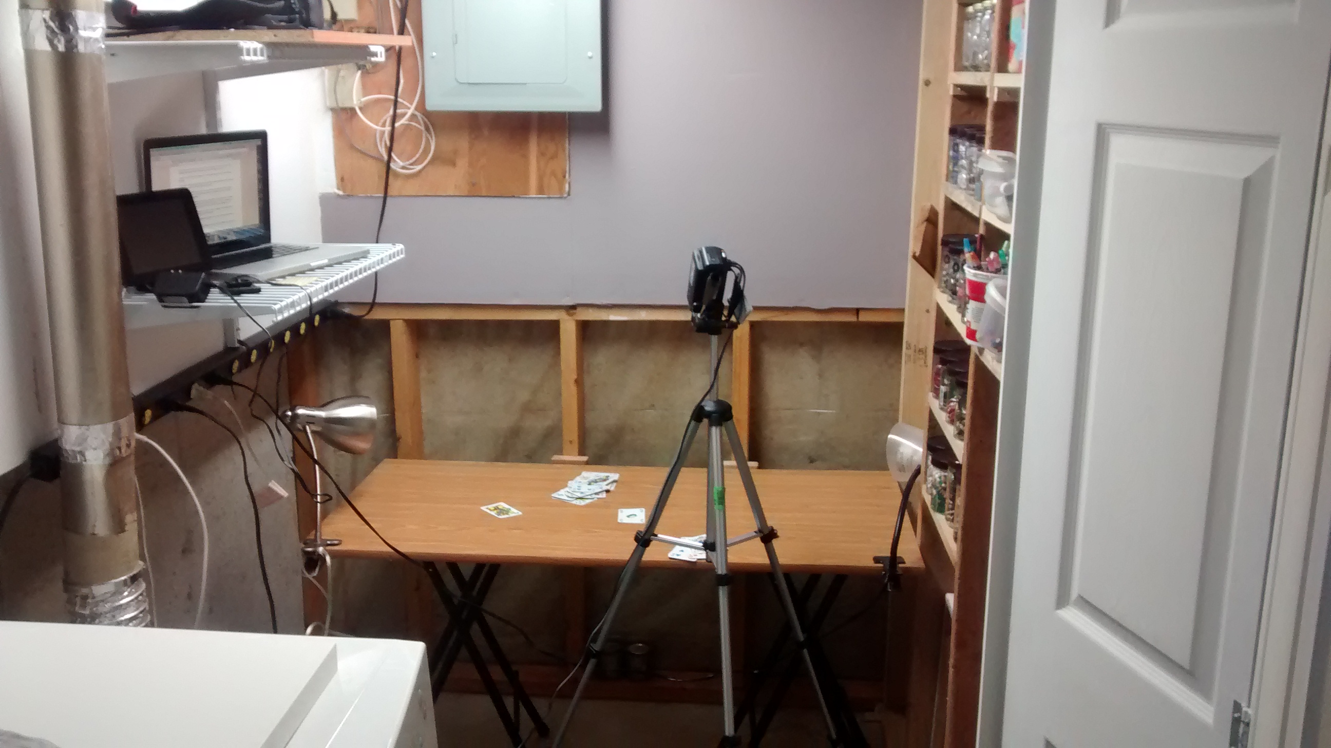 view of one of the many Board Simple filming locations, in my basement.